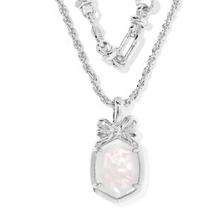 Kendra Scott Daphne Multi Silver Necklace-  IRIDESCENT CRYSTAL IVORY ILLUSION-NW